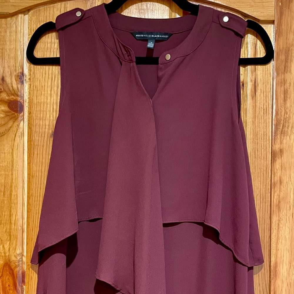 Maroon Sleeveless Top (Small) - White House Black Market